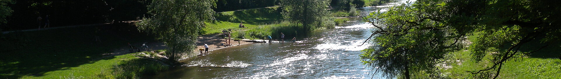 Fluss Wiese auf Höhe des Tierparks Lange Erlen, revitalisierter Abschnitt